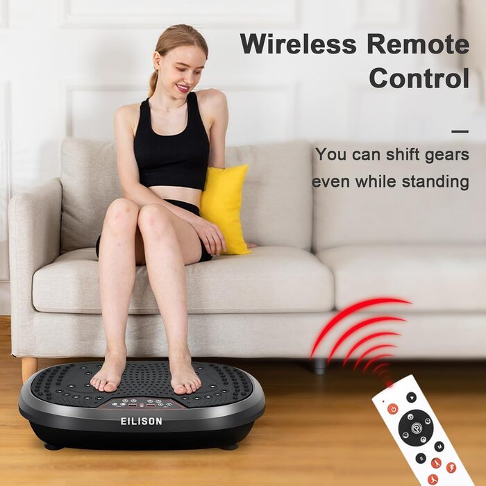 Вібраційна платформа EILISON FitMax 3D XL для тренувань всього тіла з петлями – лімфодренажний тренажер для схуднення, фітнесу та відновлення