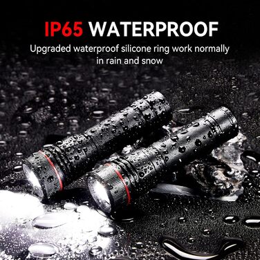 Ліхтарик LED BUCASA, 2000 люмен, 3 режими, збільшення, водонепроникний, для кемпінгу та активного відпочинку (2 шт.)