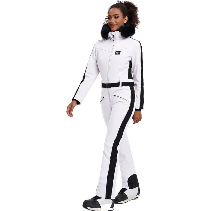 Жіночий комбінезон-кіберсузір'я HOTIAN: теплий, непромокаючий, вітронепроникний, з капюшоном (M, білий)