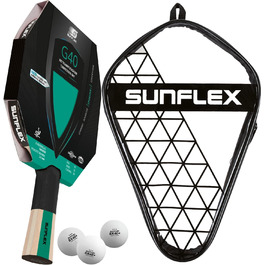 Sunflex Color COMP G40 ракетка для настільного тенісу, професійна, анатомічна ручка, ITTF, зелена накладка, для досвідчених гравців