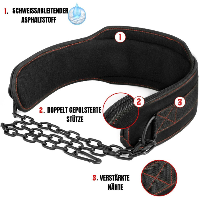 Пояс для віджимань EVO Fitness, міцний, регульована ланцюг, пояс для важкої атлетики, підтримка спини, пояс для підтягувань, чоловічий/жіночий, бодібілдинг, пауерліфтинг, чорний