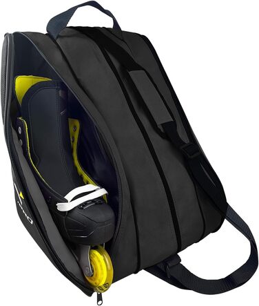 Сумка для ковзанів VPRO: для ковзанярства на льоду та роликів, з ремінцем, чорна