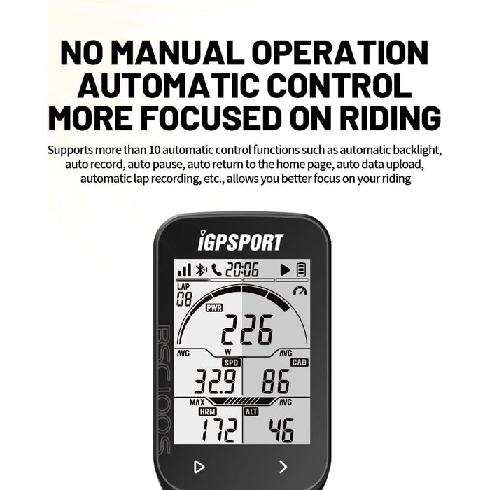 Велокомп'ютер GPS iGPSPORT BSC100S, 2,6