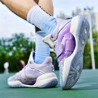 Чоловічі баскетбольні кросівки для хлопців, зручні для тренувань, бігу та тенісу, чорно-білі, 869 (44 EU, фіолетово-білі 869)