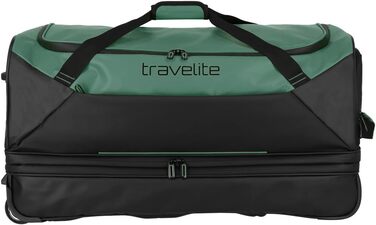 Дорожня сумка на колесах travelite, водостійка, м'яка, з розширенням, 70 см, 98-119 л, зелена
