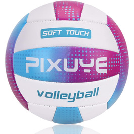 Волейбольні м'ячі PIXUYE, розмір 5, м'які для пляжу, дітей та дорослих, для ігор та тренувань в залі та на вулиці, фіолетовий колір