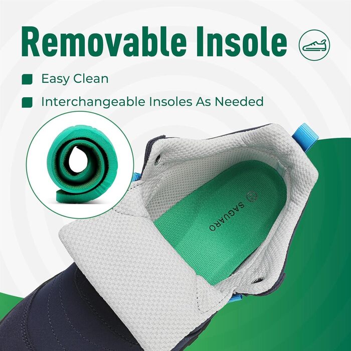 Черевики для ходьби босоногим SAGUARO для чоловіків та жінок, легкі, з нульовим перепадом, розміри EU 36-48 (36 EU, темно-синій)