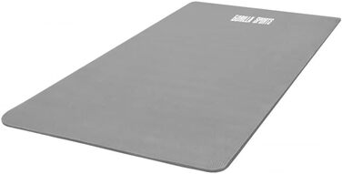 Фітнес-мат для йоги GORILLA SPORTS 190x60x1,5 см, сірий, нековзний, без фталатів, з ременем для перенесення