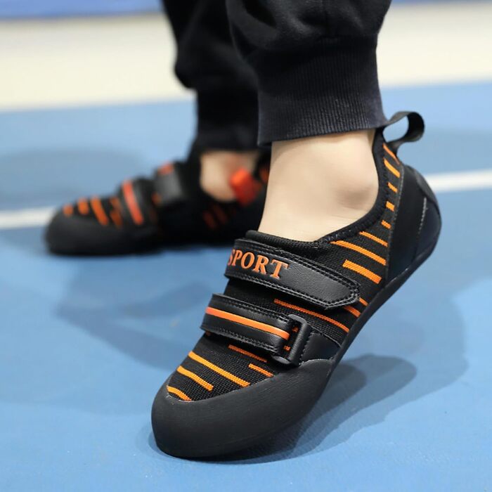 Жіночі скелелазні туфлі низького об'єму для фітнесу та спорту, професійні для боулдерингу (38 EU, Чорний Оранжевий)