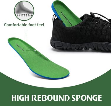 Barefoot Shoes IceUnicorn для жінок та чоловіків: кросівки для трейлу, плавання та відпочинку на пляжі (46 EU, чорний)