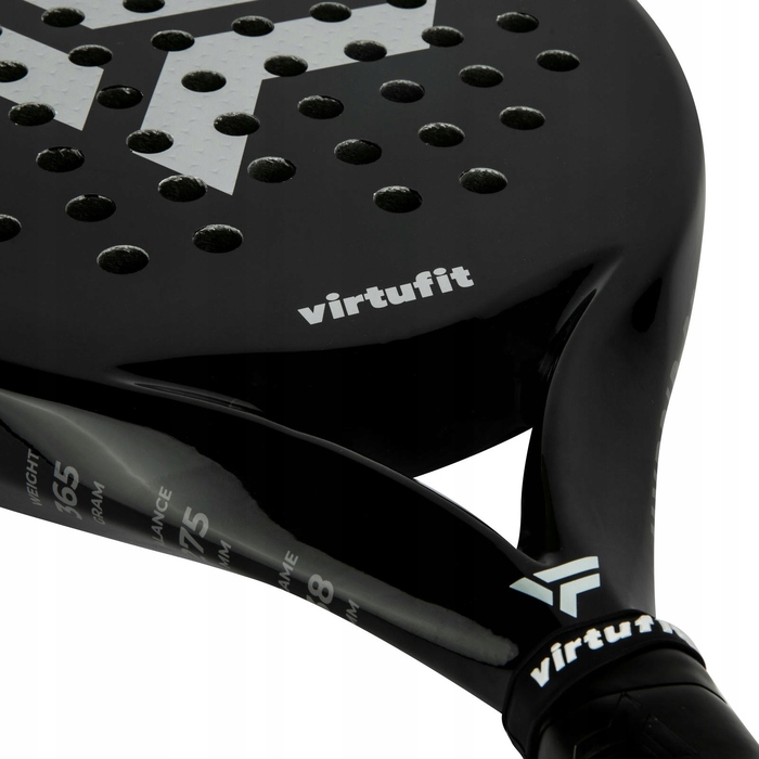 Ракетка для паделу VirtuFit Hybrid, чорно-срібляста, 365 г — потужність та контроль