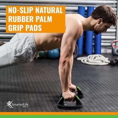 Підставки для віджимань обертаються, з неслизькою ручкою – великі ручки для максимального комфорту, 66306 – плавне обертання усуває напругу в зап'ястях – ідеально підходять для чоловіків та жінок, фітнес-тренування, P90x, Crossfit