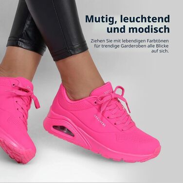 Жіночі кросівки Skechers UNO 73667 NORG Hot Pink — рожеві, матеріал Durabuck, розмір 38 EU