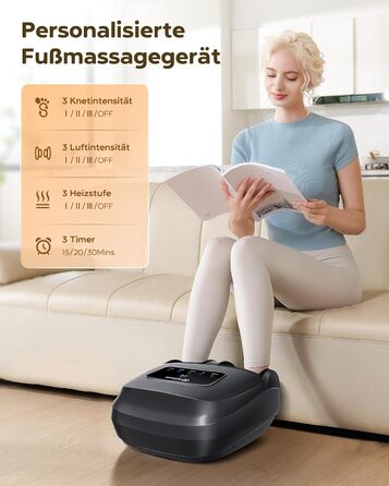 Масажер для ніг Shiatsu з пультом керування та LCD-дисплеєм, до 48 розміру, ідеальний подарунок для жінок/матусь/батьків