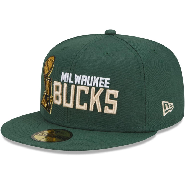 Кепка New Era 59Fifty з логотипом NBA Champions Milwaukee Bucks, зелений колір (62)