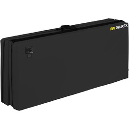 Складаний гімнастичний мат Gymrex GR-FM_19, 200x120x5 см, чорний, м'який мат для гімнастики та фітнесу