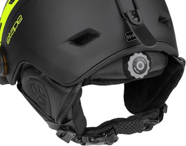 Шолом гірськолижний Etape Unisex-Adult з візором, чорний/жовтий флуоресцентний мат, 55-58