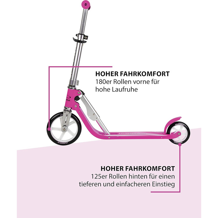 Дитячий самокат HUDORA Little BigWheel, алюмінієвий, для дітей від 3 років, складаний, регульований, великі колеса, до 100 кг