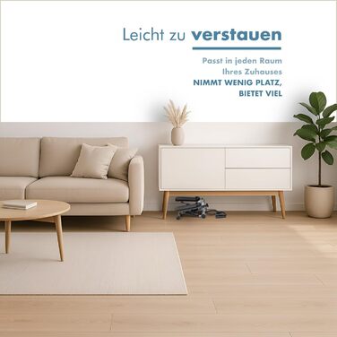 Міні степер PORTENTUM для дому з еластичними стрічками та LCD-дисплеєм - 5 функцій, Stairmaster 3-в-1 для ніг та рук, регульована інтенсивність, компактний фітнес-тренажер