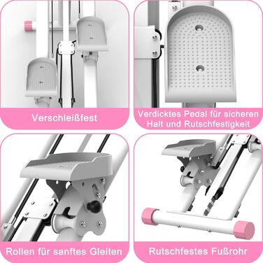 Сходи-степер з регульованим опором для дому – тренажер для кардіотренувань з LCD-дисплеєм та компактним дизайном | Ідеальний для домашнього спортзалу, квартири та офісу (Білий)