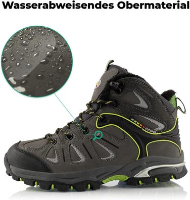 Трекінгові черевики для жінок та чоловіків, теплі, з підкладкою, сірі, зелені (37 EU)