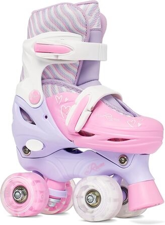 Роликові ковзани для дітей дівчаток RAVEN з регулюванням розміру та LED підсвіткою (27-30, без куфів)