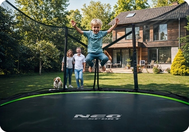Садовий батут Neo-Sport 13ft/404см із зовнішньою сіткою та драбиною