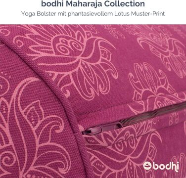 Йога-валик Bodhi Maharaja 23 см, знімний чохол, 100% бавовна, наповнювач з органічної полби, для йоги Ресторативної та Yin, колір Lotus/Berry