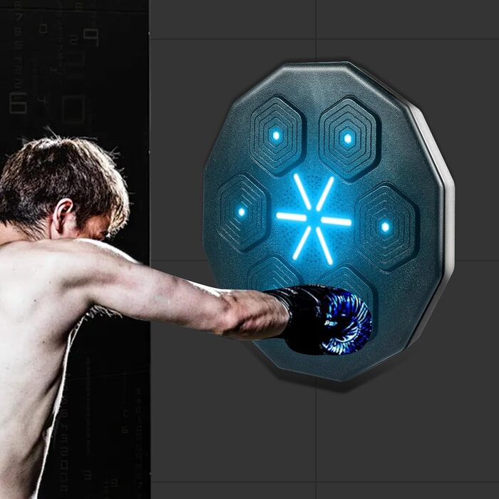 Боксерський мішок для стіни Forhome з підсвічуванням LED, Bluetooth, 9 режимів швидкості та підсвічуванням, професійний, чорний