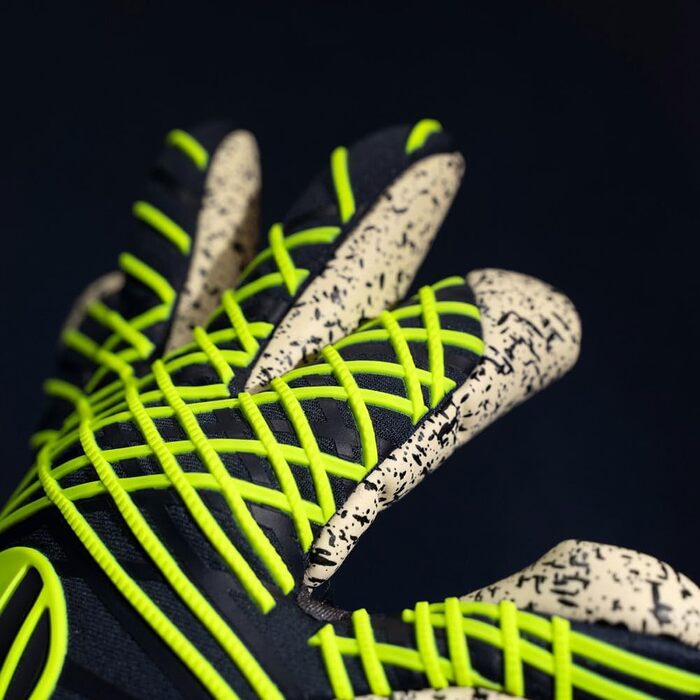 Воротарські рукавички Uhlsport Prediction Supergrip+ Finger Surround для дітей і дорослих, розмір 10.5, сині/білі/жовті, для футболу