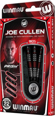 Дротики WINMAU Joe Cullen Special Edition 22 г професійні, вольфрамові, з оперенням і стрижнями