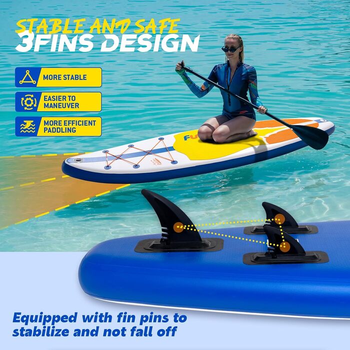 Надувне SUP-борд FunWater: комплект з аксесуарами (весло, насос, рюкзак, лінія, водонепроникний мішок)