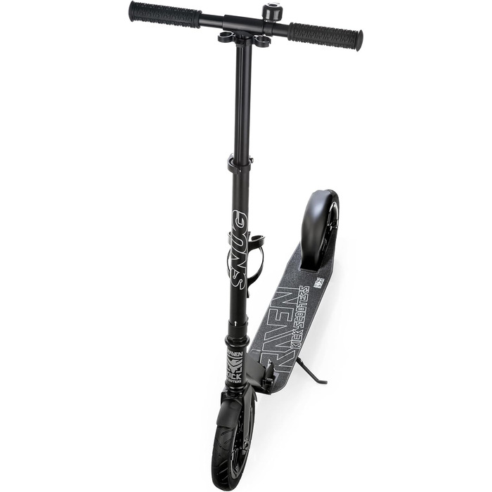 Скутер Raven Roller Cityroller Kickroller Snug AIR з повітряними колесами, дзвіночком та тримачем для пляшки (200 мм, Snug Black)