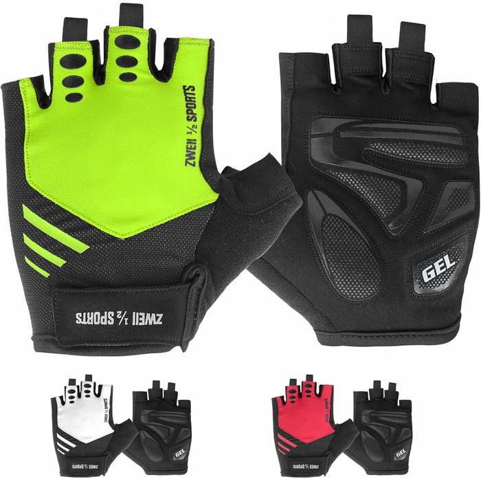 Велосипедні рукавички для чоловіків та жінок, напівпальцеві, дихаючі, літні, для їзди, фітнесу, з гелевою підкладкою, антиковзаючі, для MTB, тренувань, зелені, M