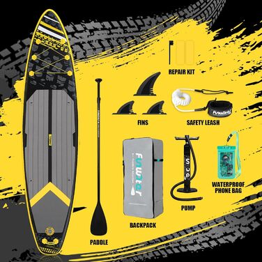Надувний SUP Борд FunWater 10'6'–11'6' – комплект з аксесуарами для всіх рівнів підготовки