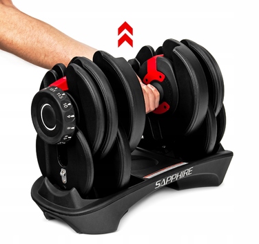 Регульовані гумовані гантелі Sapphire, 1 x 24 кг