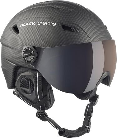 Лижний шолом Black Crevice Silvretta з візором, пілотний стиль, для чоловіків та жінок, полікарбонат, дихаючий, регульований розмір