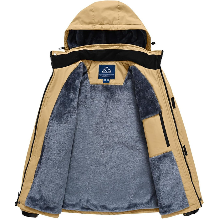 Чоловіча зимова куртка Rdruko - водонепроникна флісова куртка для сноуборду та туризму, камуфляж Khaki, розмір L