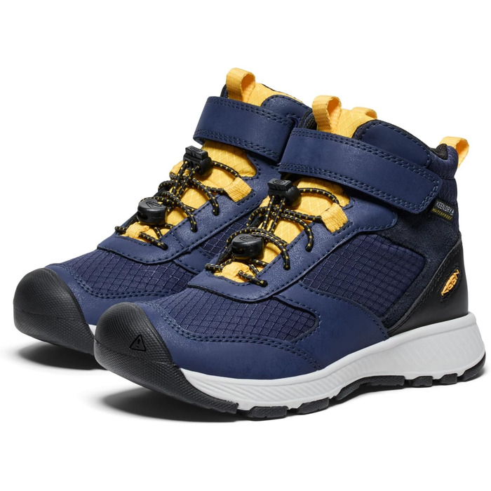 KEEN Skua Mid Waterproof - дитячі водонепроникні черевики для хайкінгу (25/26 EU, Navy/Yellow)