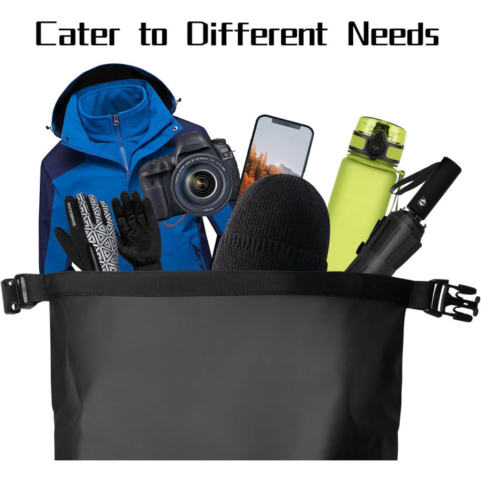 Водонепроникний рюкзак Dry Bag 35L для каякінгу та рафтингу (Чорний)