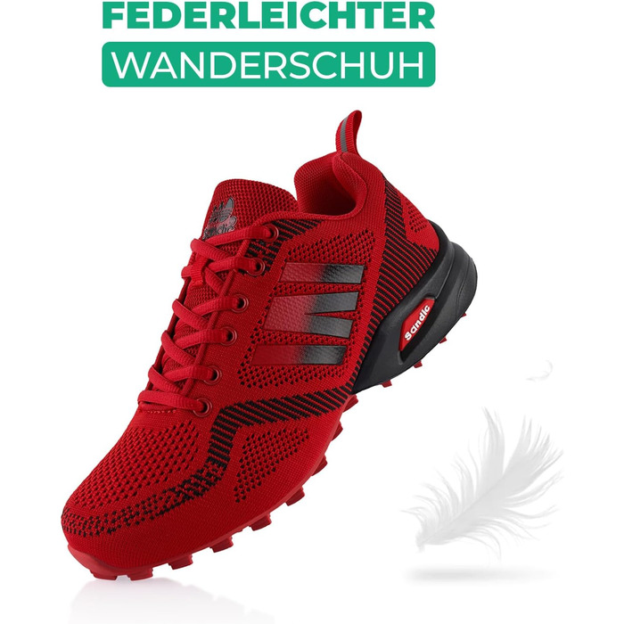 Туфлі для трекінгу та трейлраннінгу для жінок та чоловіків, червоні (43 EU)