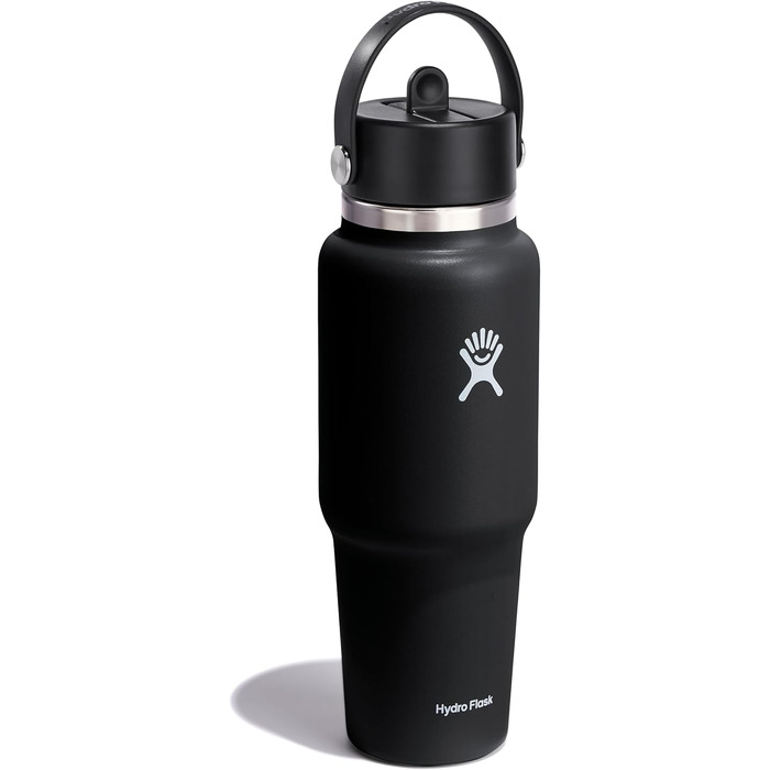 Термобутилка Hydro Flask 946 мл з соломинкою, вакуумна ізоляція TempShield, нержавіюча сталь, без BPA, чорна