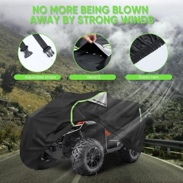 Чохол для квадроцикла NEVERLAND XXXL 256x110x120 см - захист від бруду, вологи, сонця та зимових умов. Оксфорд 210D, оранжевий, з фосфоресцентним покриттям.