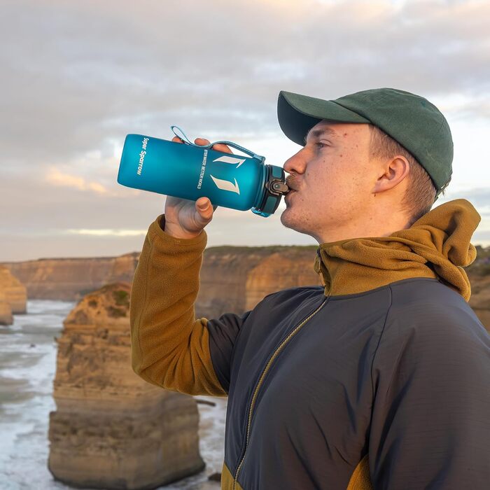 Фляга для води Super Sparrow - Tritan, 350/500/750/1000 мл, без BPA - спортивна, для фітнесу, велосипеда, університету, подорожей, легка, екологічна (1000 мл, світло-жовта)