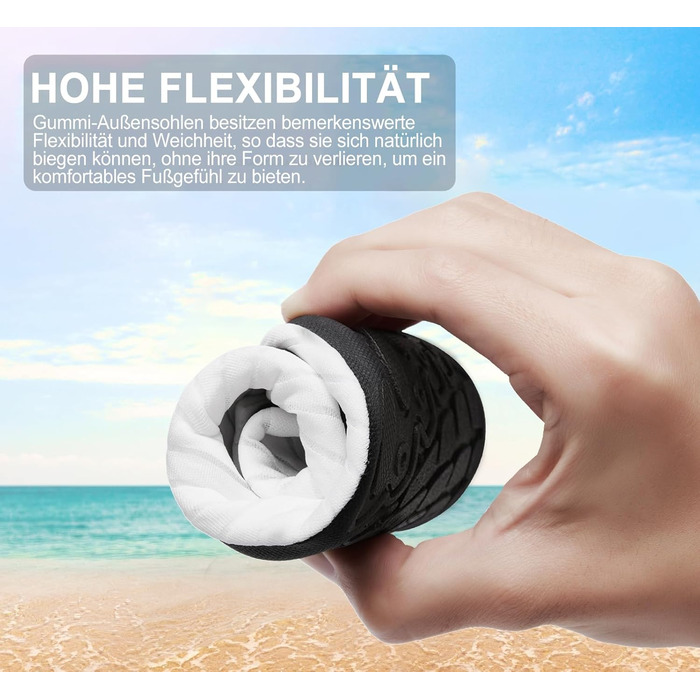 Водні шльопанці для плавання та відпочинку на пляжі - чоловічі та жіночі (40 EU, смужки білі)