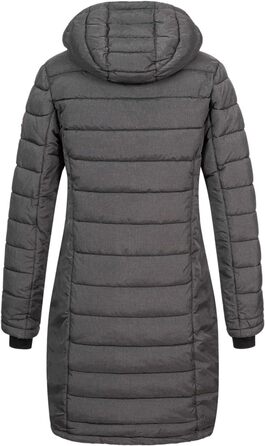 Жіноча зимова куртка-пальто Geographical Norway FVS Production H-H, довга стібана парка, антрацит, 3XL