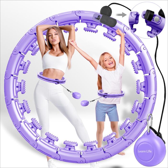 Розумний обважнений хулахуп Leann Life U1-30, 142 см, з магнітною застібкою для схуднення, для дітей та дорослих, для дому, інфініті-обруч великого розміру