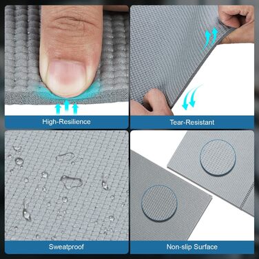 Килимок під тренажер PVC 173x61x0.6 см, захисний шумопоглинаючий мат для бігової доріжки та йоги, водонепроникний (сірий)