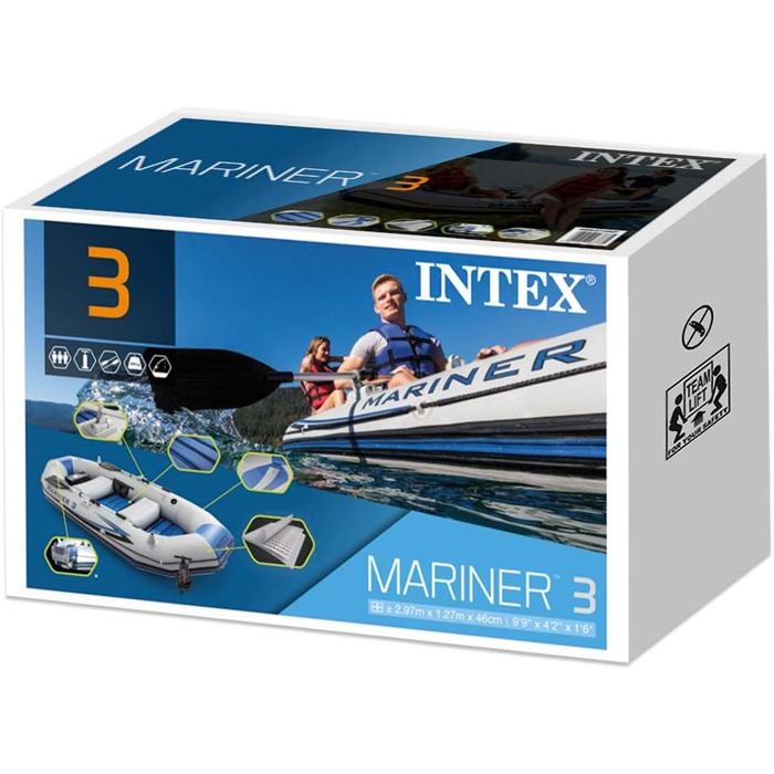 Надувний човен Intex Mariner 3 для трьох осіб з веслами та насосом