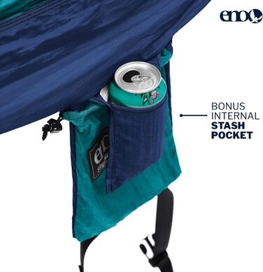 Гамак ENO SingleNest портативний для кемпінгу, туризму, пляжу (Seafoam/Navy)
